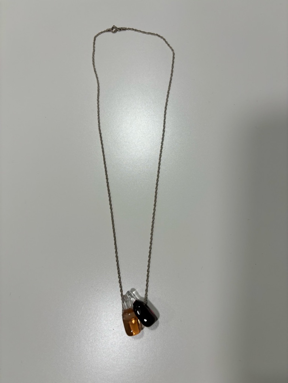 Necklace with Wine bottle pendants